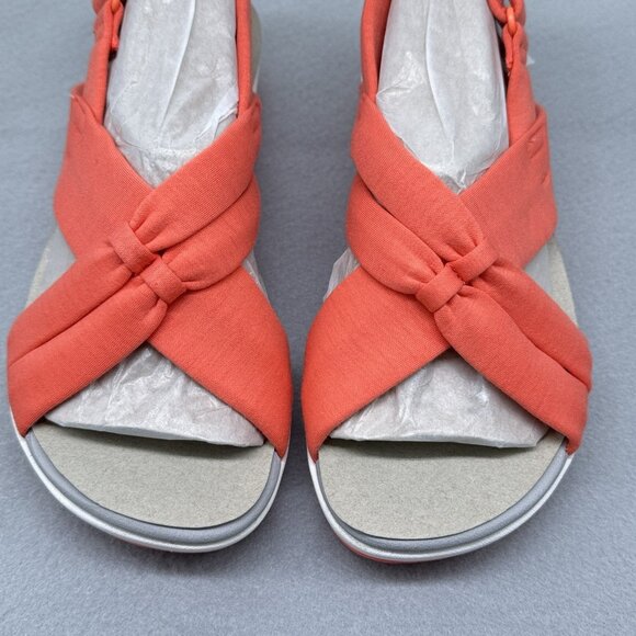 Womens Clarks Sandals Arla Belle Coral Cloudsteppers Wedge Slingback Sz 8.5M - Picture 9 of 10